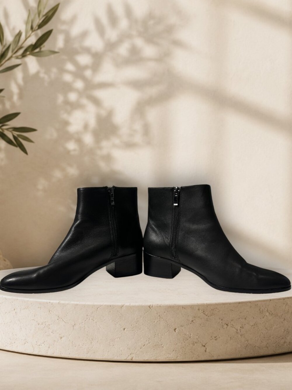 J.Crew Walker Black Leather Ankle Boots 7.5